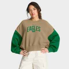 Philadelphia Eagles Women's Oversized Rewind Pullover Sweatshirt - Tan | Nike discount