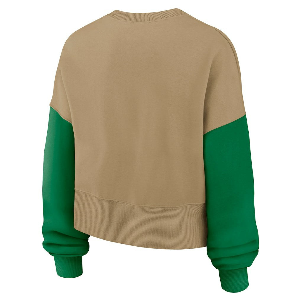 Philadelphia Eagles Women's Oversized Rewind Pullover Sweatshirt - Tan | Nike discount