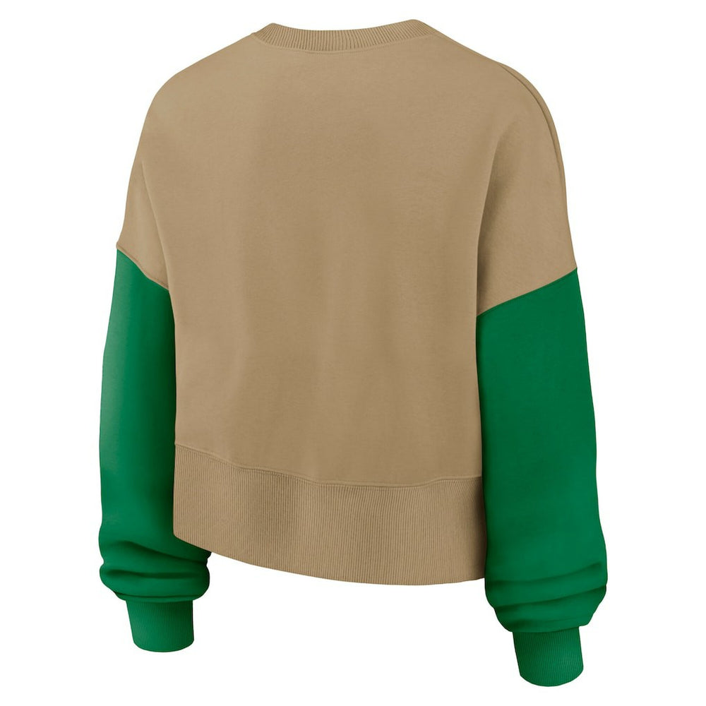 Philadelphia Eagles Women's Oversized Rewind Pullover Sweatshirt - Tan | Nike discount