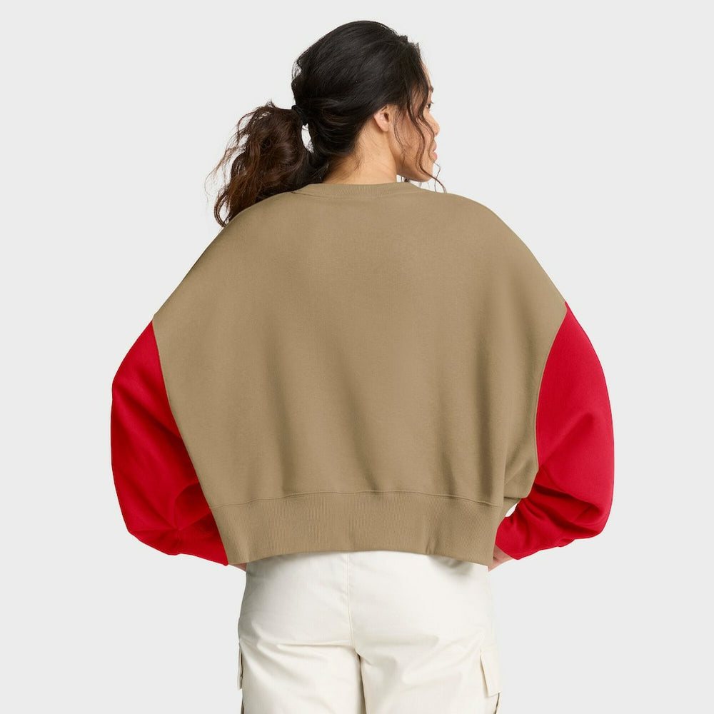 Kansas City Chiefs Women's Oversized Rewind Pullover Sweatshirt - Tan | Nike cheap