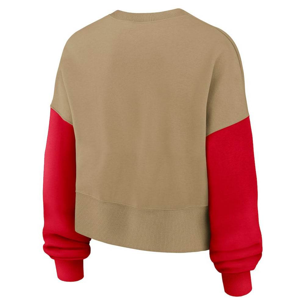 Kansas City Chiefs Women's Oversized Rewind Pullover Sweatshirt - Tan | Nike cheap