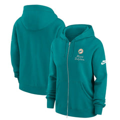Miami Dolphins Women's Phoenix Rewind Full-Zip Hoodie - Aqua | Nike discount