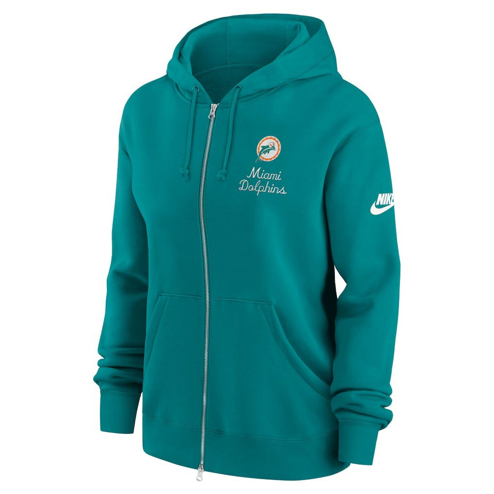 Miami Dolphins Women's Phoenix Rewind Full-Zip Hoodie - Aqua | Nike discount
