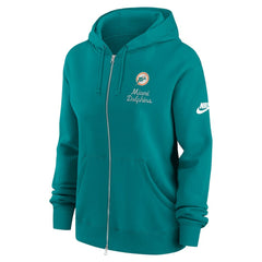Miami Dolphins Women's Phoenix Rewind Full-Zip Hoodie - Aqua | Nike discount