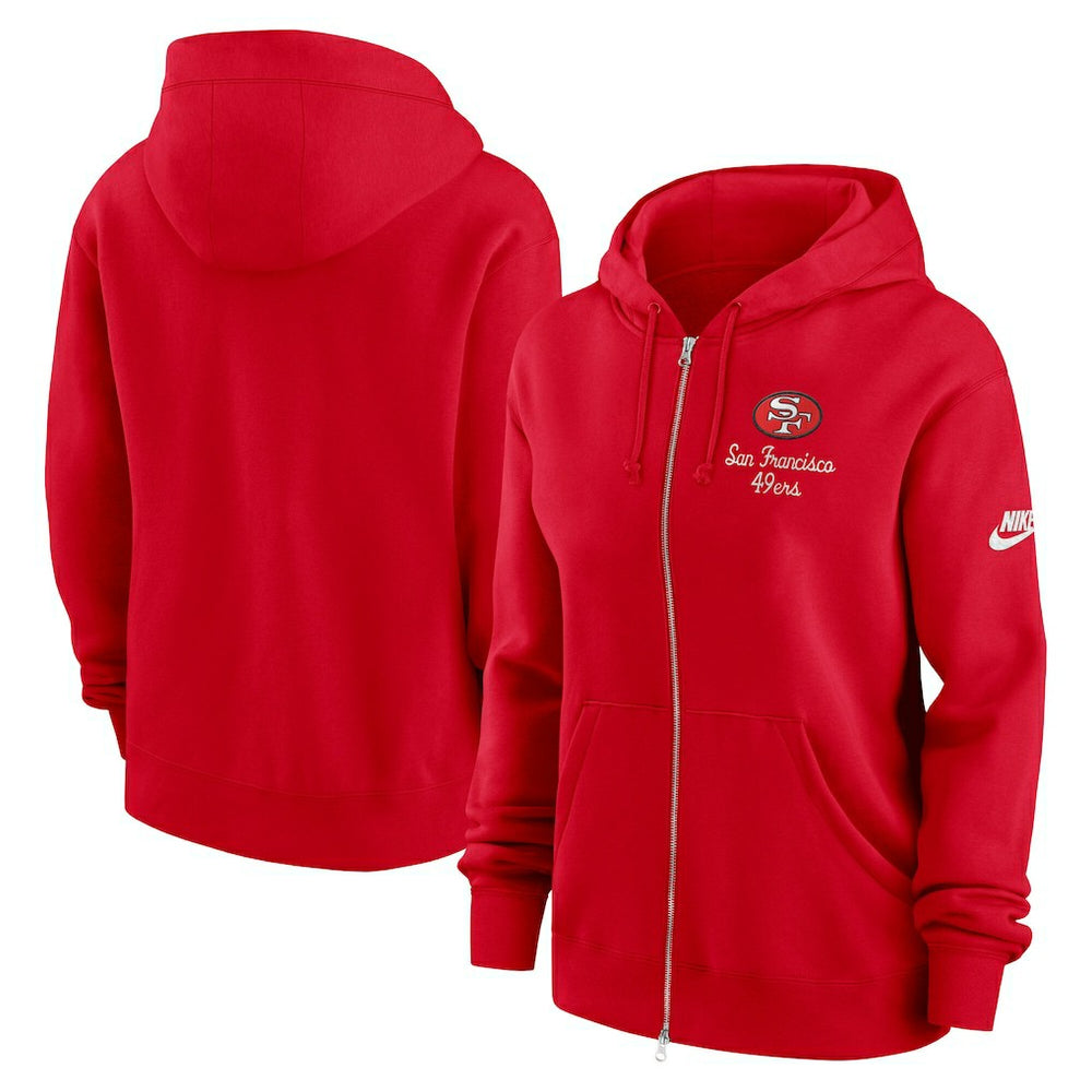 San Francisco 49ers Women's Phoenix Rewind Full-Zip Hoodie - Scarlet | Nike for sale