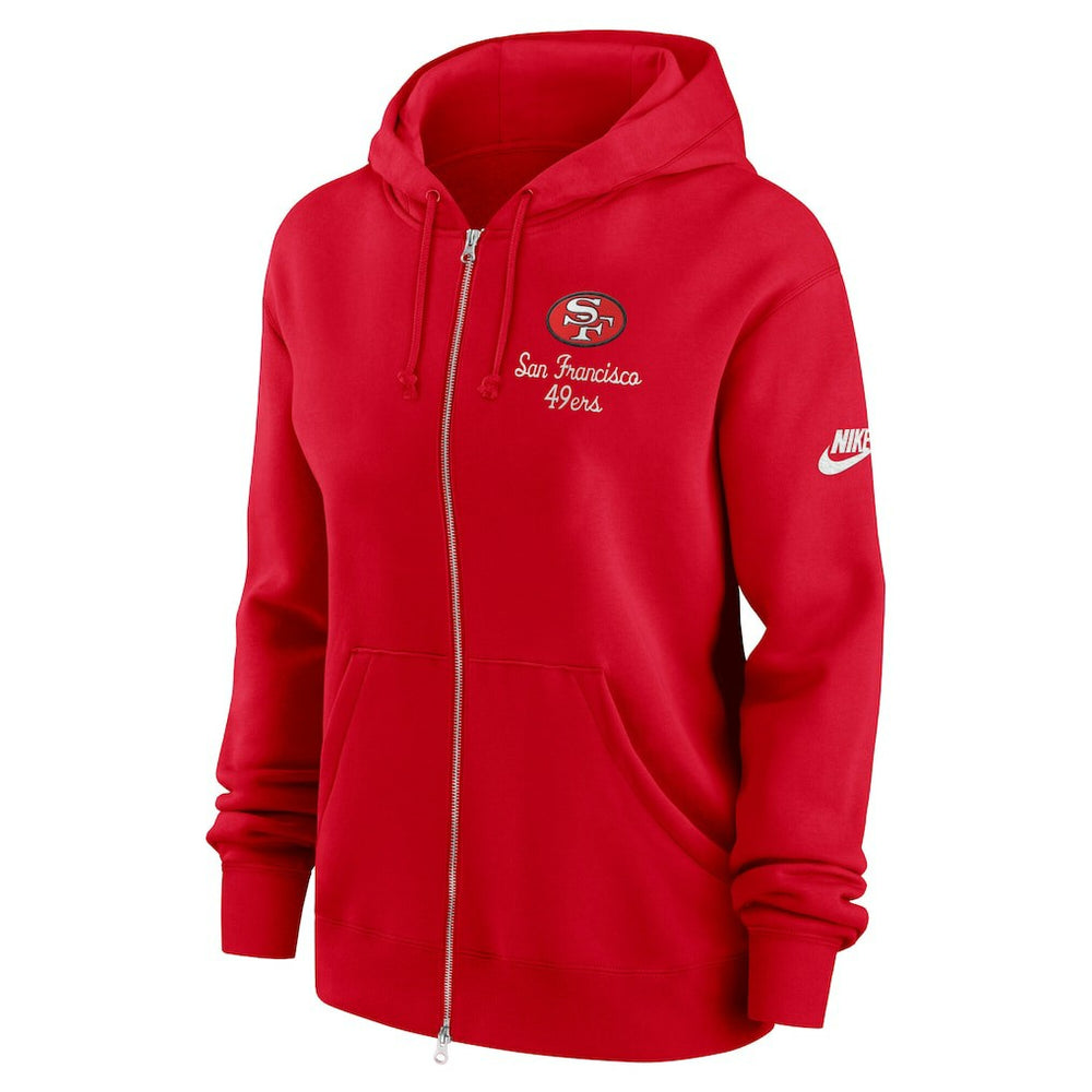 San Francisco 49ers Women's Phoenix Rewind Full-Zip Hoodie - Scarlet | Nike for sale