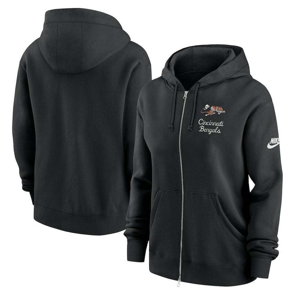 Cincinnati Bengals Women's Phoenix Rewind Full-Zip Hoodie - Black | Nike for sale
