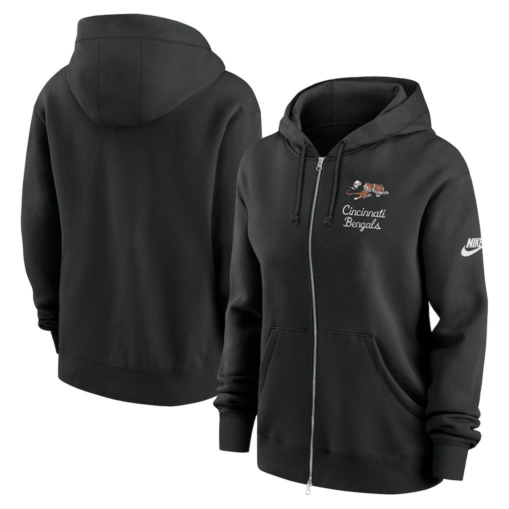 Cincinnati Bengals Women's Phoenix Rewind Full-Zip Hoodie - Black | Nike for sale