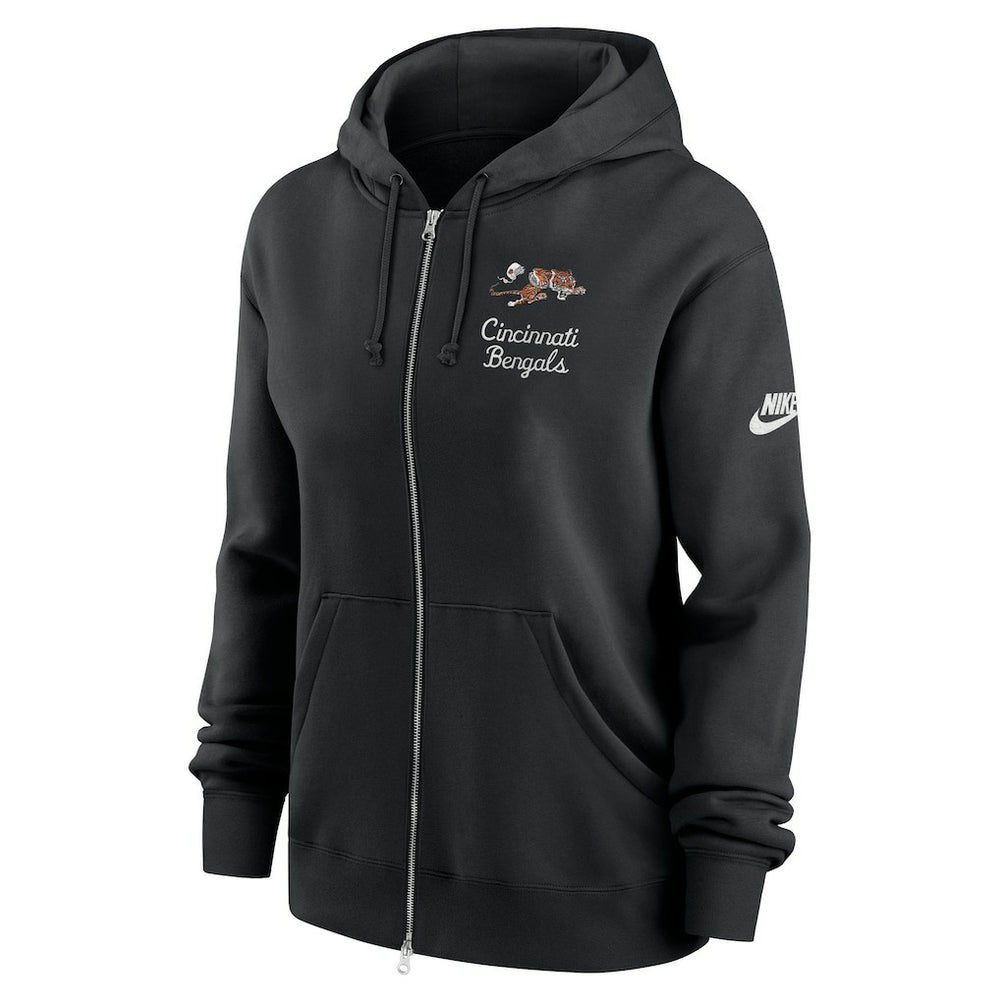 Cincinnati Bengals Women's Phoenix Rewind Full-Zip Hoodie - Black | Nike for sale