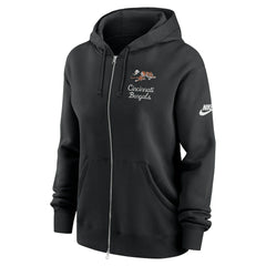 Cincinnati Bengals Women's Phoenix Rewind Full-Zip Hoodie - Black | Nike for sale