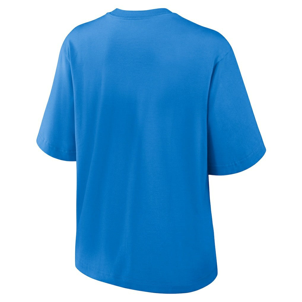 Los Angeles Chargers Women's Essential Script Relaxed Boxy T-Shirt - Powder Blue | Nike on sale
