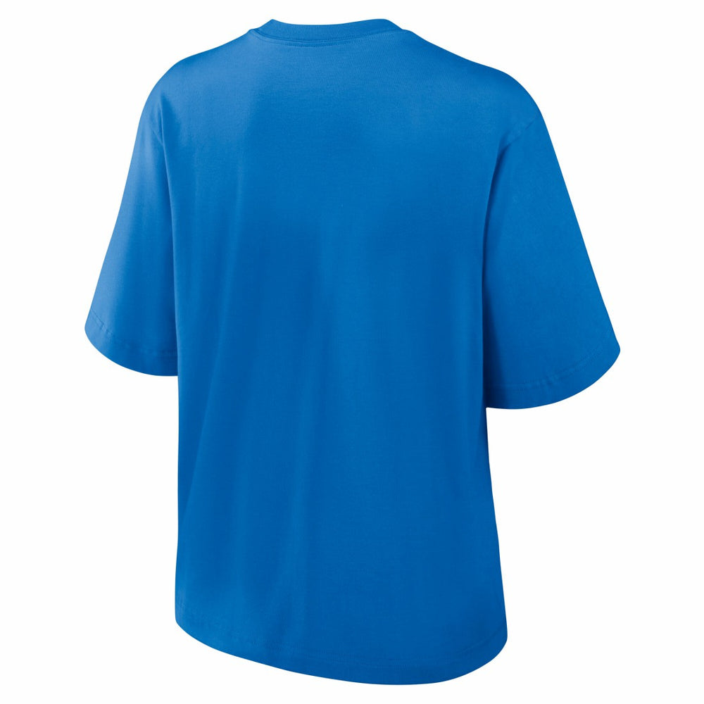 Detroit Lions Women's Essential Script Relaxed Boxy T-Shirt - Blue | Nike on sale