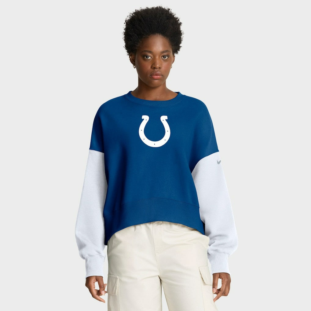 Indianapolis Colts Women's Oversized Color-Block Pullover Sweatshirt - Royal | Nike for sale