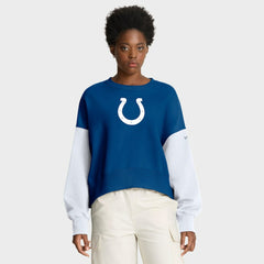 Indianapolis Colts Women's Oversized Color-Block Pullover Sweatshirt - Royal | Nike for sale