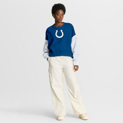 Indianapolis Colts Women's Oversized Color-Block Pullover Sweatshirt - Royal | Nike for sale
