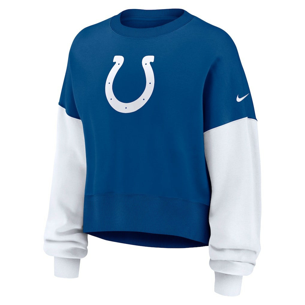 Indianapolis Colts Women's Oversized Color-Block Pullover Sweatshirt - Royal | Nike for sale