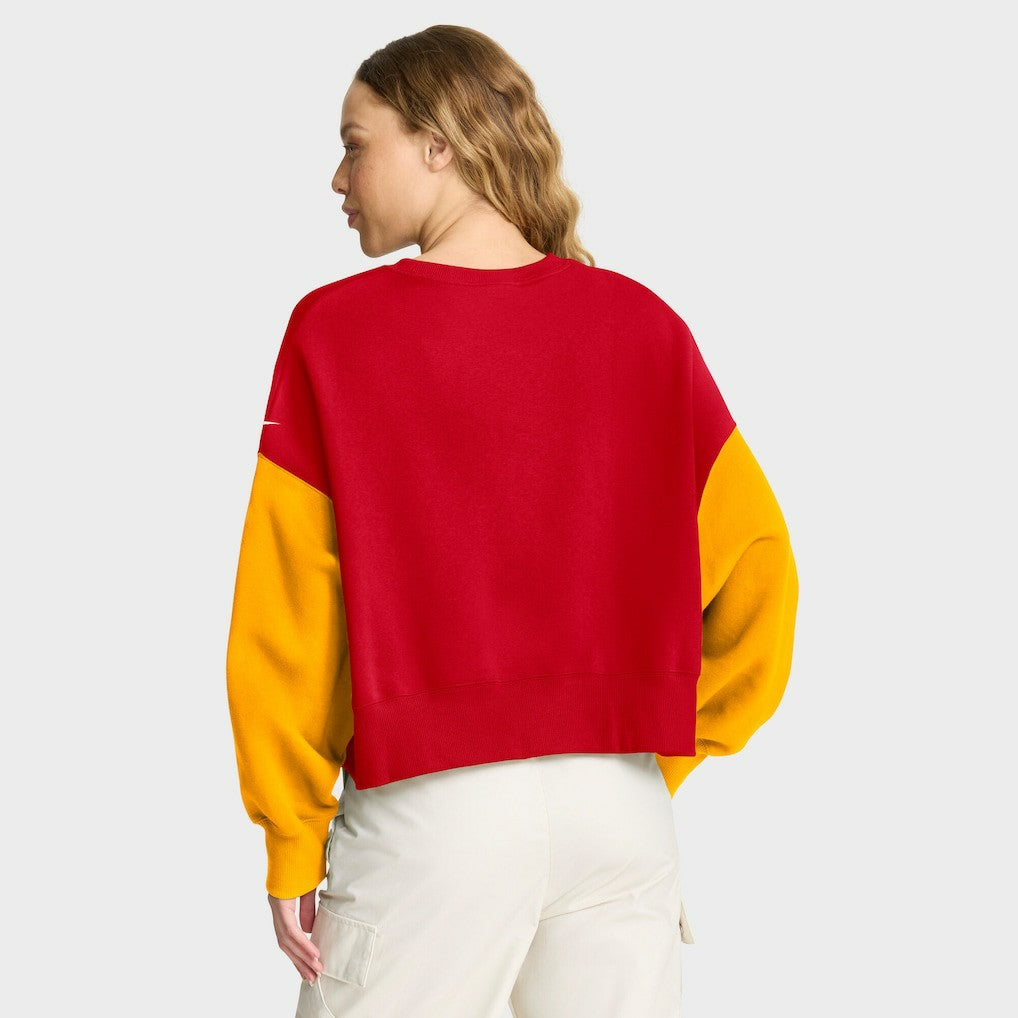 Kansas City Chiefs Women's Oversized Color-Block Pullover Sweatshirt - Red | Nike cheap