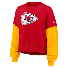 Kansas City Chiefs Women's Oversized Color-Block Pullover Sweatshirt - Red | Nike cheap