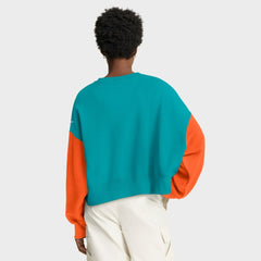 Miami Dolphins Women's Oversized Color-Block Pullover Sweatshirt - Aqua | Nike outlet