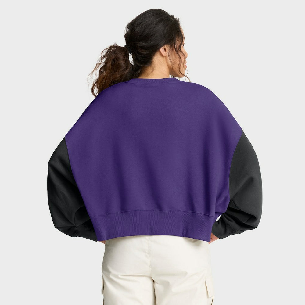 Minnesota Vikings Women's Oversized Color-Block Pullover Sweatshirt - Purple | Nike for sale