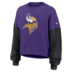 Minnesota Vikings Women's Oversized Color-Block Pullover Sweatshirt - Purple | Nike for sale