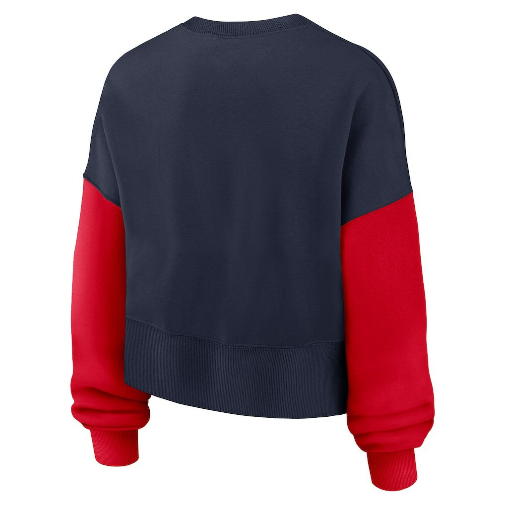 New England Patriots Women's Oversized Color-Block Pullover Sweatshirt - Navy | Nike on sale