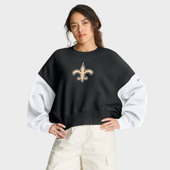 New Orleans Saints Women's Oversized Color-Block Pullover Sweatshirt - Black | Nike sale