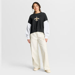 New Orleans Saints Women's Oversized Color-Block Pullover Sweatshirt - Black | Nike sale