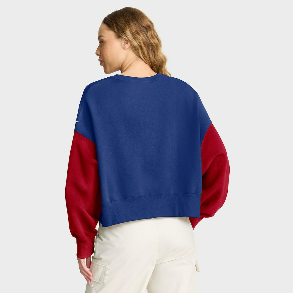 New York Giants Women's Oversized Color-Block Pullover Sweatshirt - Royal | Nike discount
