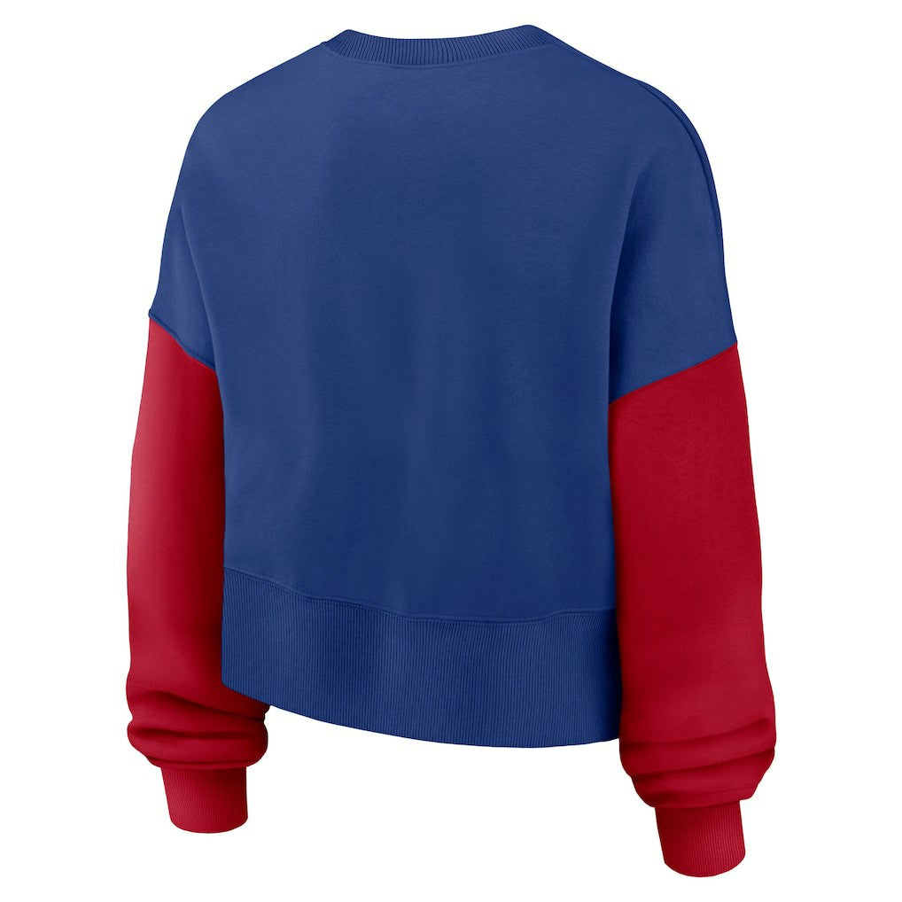New York Giants Women's Oversized Color-Block Pullover Sweatshirt - Royal | Nike discount