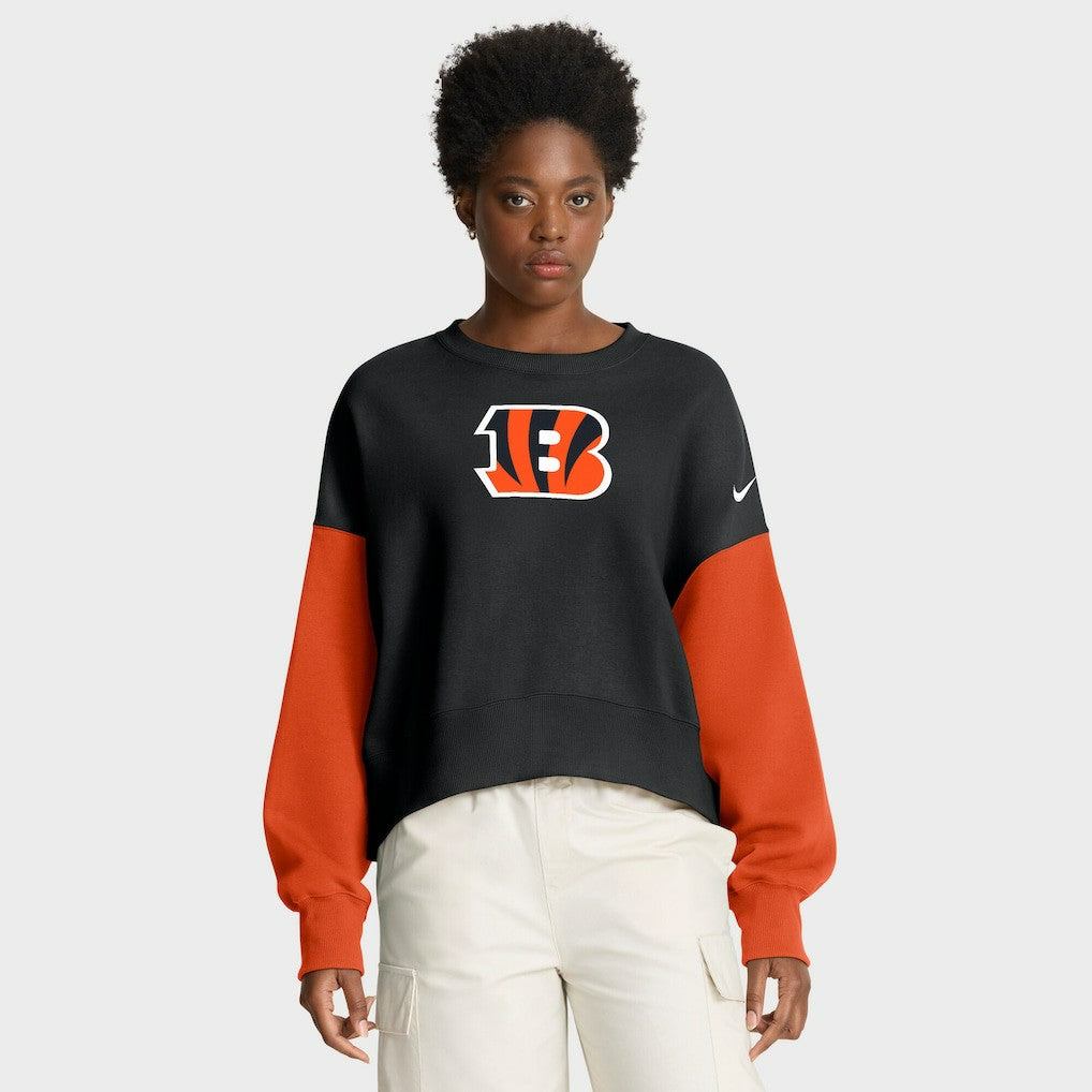 Cincinnati Bengals Women's Oversized Color-Block Pullover Sweatshirt - Black | Nike sale