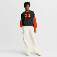 Cincinnati Bengals Women's Oversized Color-Block Pullover Sweatshirt - Black | Nike sale