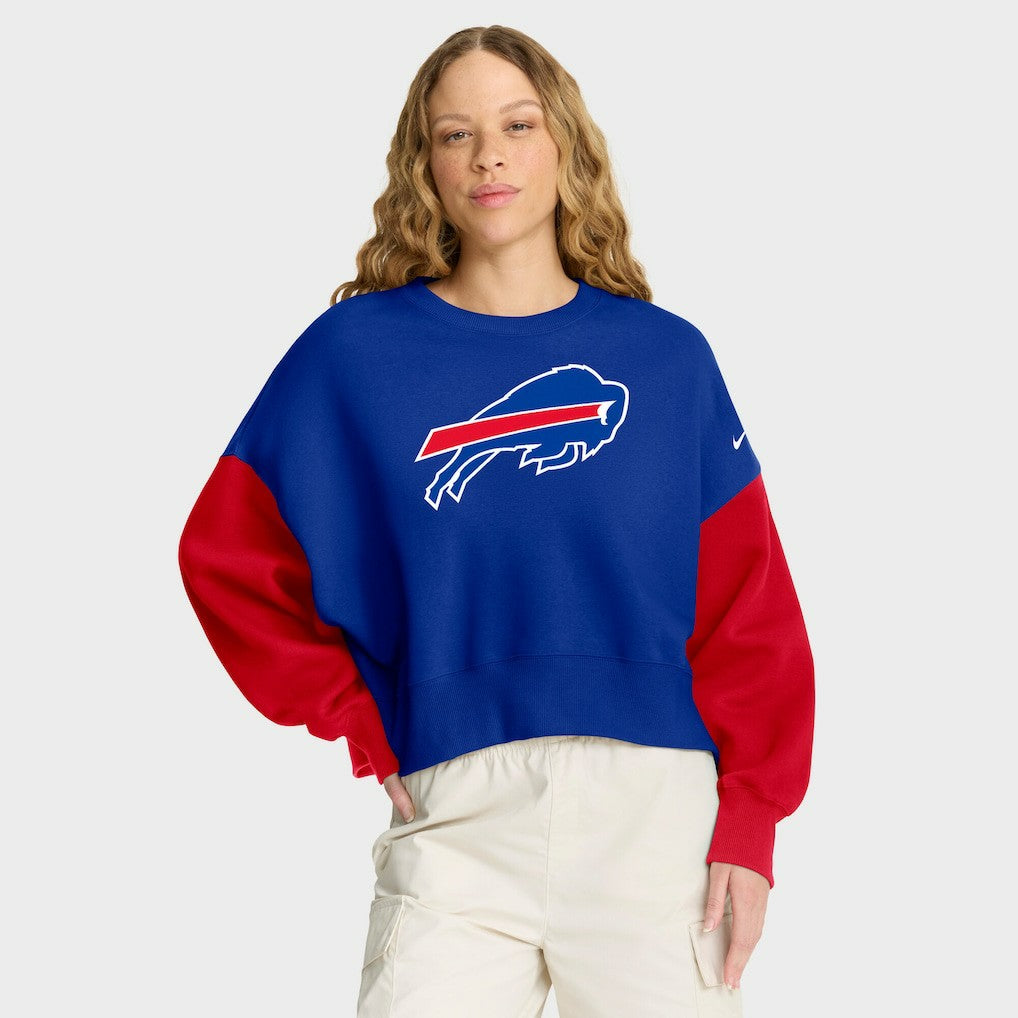 Buffalo Bills Women's Oversized Color-Block Pullover Sweatshirt - Royal | Nike discount