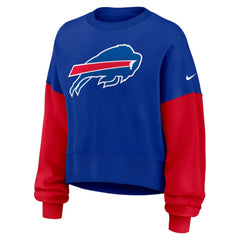 Buffalo Bills Women's Oversized Color-Block Pullover Sweatshirt - Royal | Nike discount
