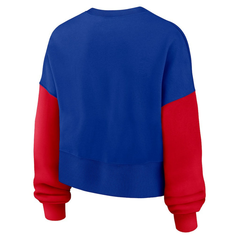 Buffalo Bills Women's Oversized Color-Block Pullover Sweatshirt - Royal | Nike discount