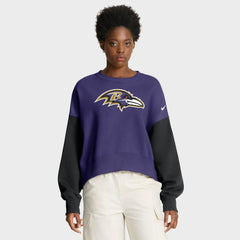 Baltimore Ravens Women's Oversized Color-Block Pullover Sweatshirt - Purple | Nike online