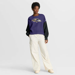 Baltimore Ravens Women's Oversized Color-Block Pullover Sweatshirt - Purple | Nike online