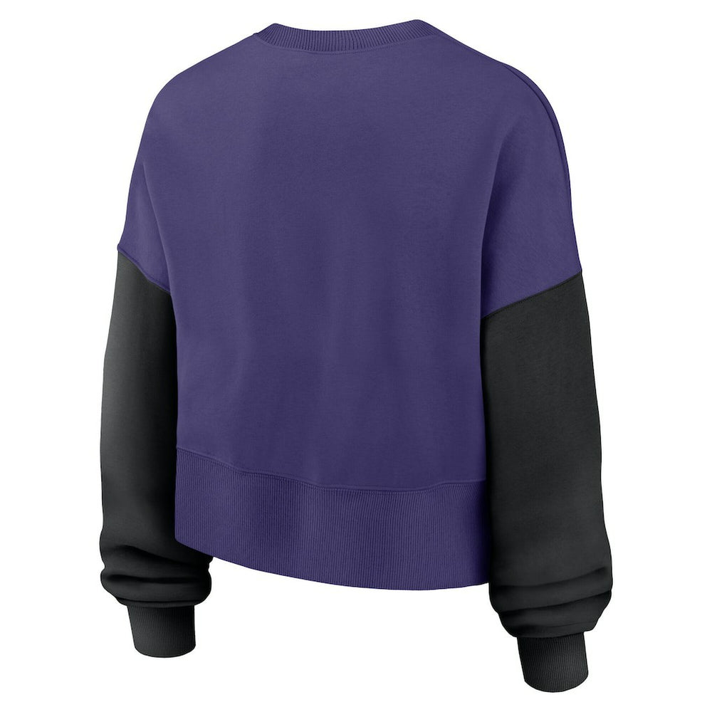 Baltimore Ravens Women's Oversized Color-Block Pullover Sweatshirt - Purple | Nike online