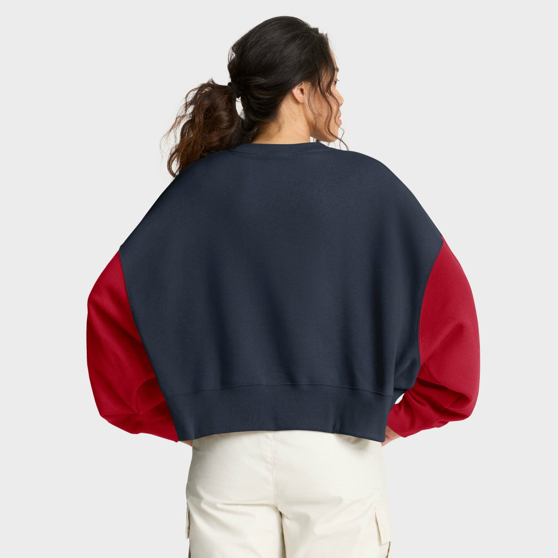 Houston Texans Women's Oversized Color-Block Pullover Sweatshirt - Navy | Nike online