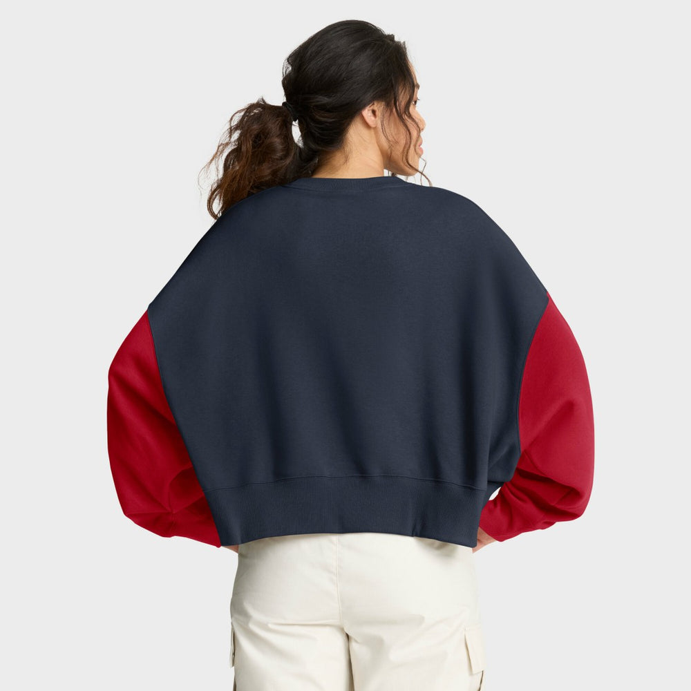 Houston Texans Women's Oversized Color-Block Pullover Sweatshirt - Navy | Nike online