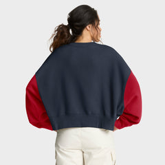 Houston Texans Women's Oversized Color-Block Pullover Sweatshirt - Navy | Nike online