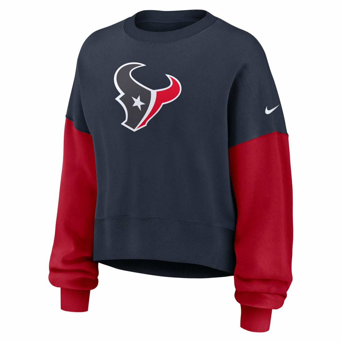 Houston Texans Women's Oversized Color-Block Pullover Sweatshirt - Navy | Nike online