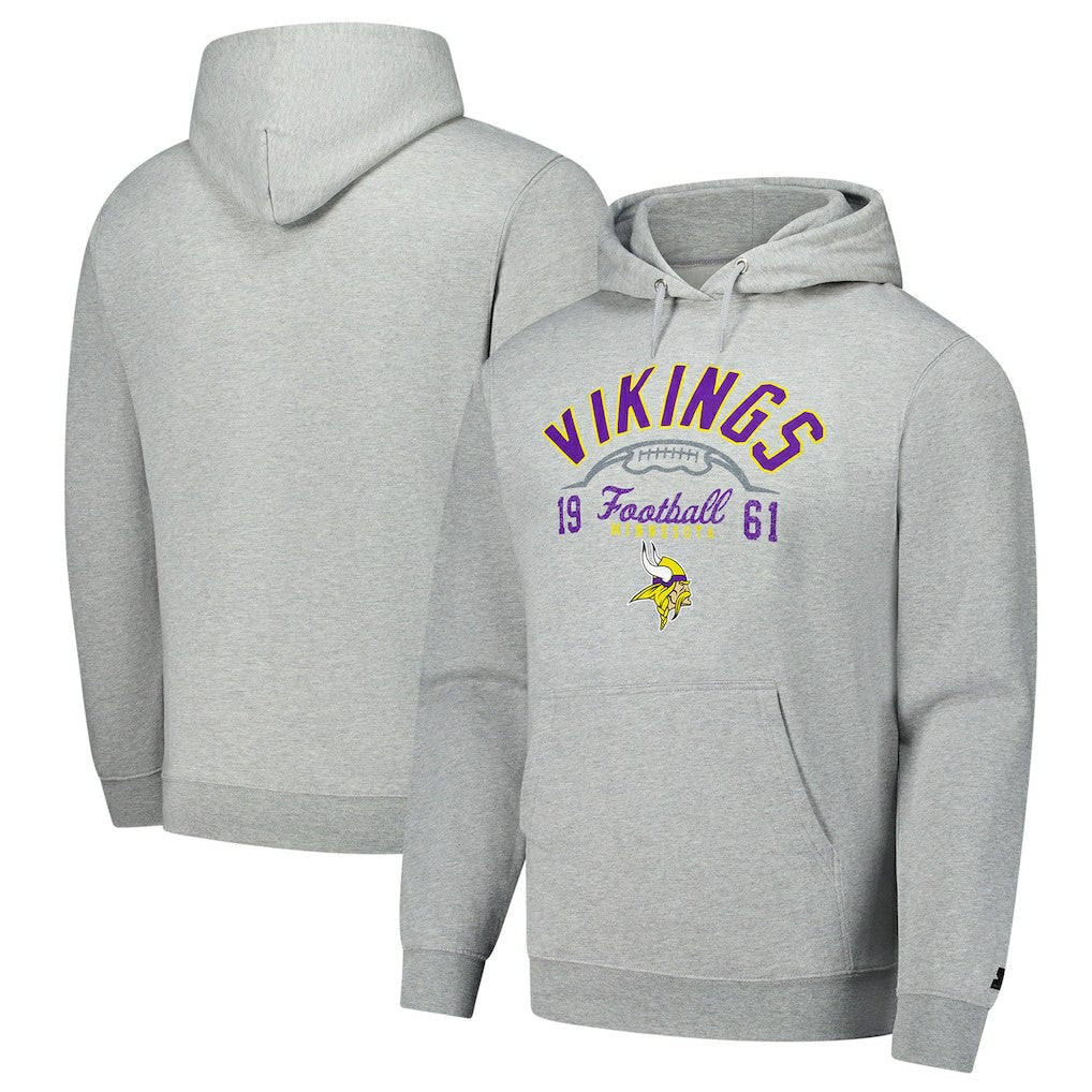 Minnesota Vikings Starter Pullover Hoodie - Heather Gray discount