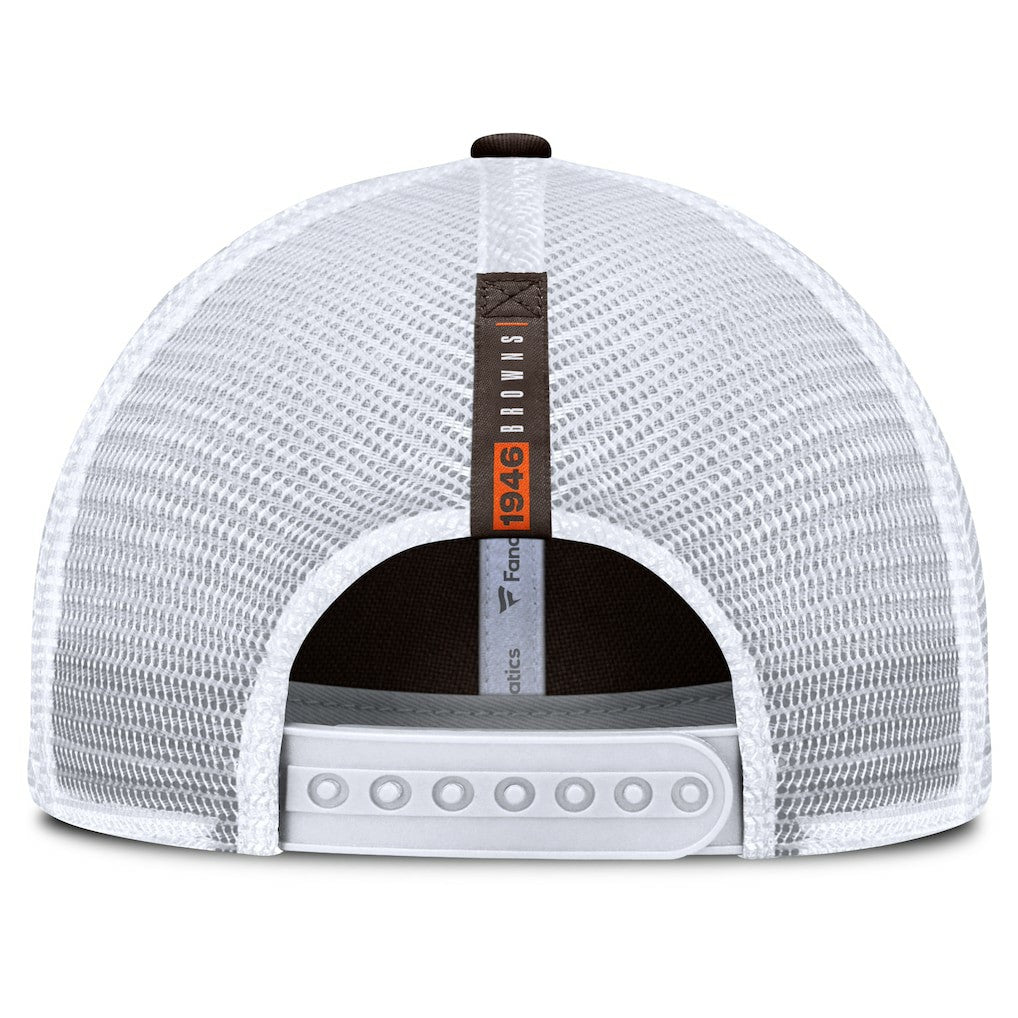 Cleveland Browns Reverse Trucker Adjustable Hat - Brown/White discount