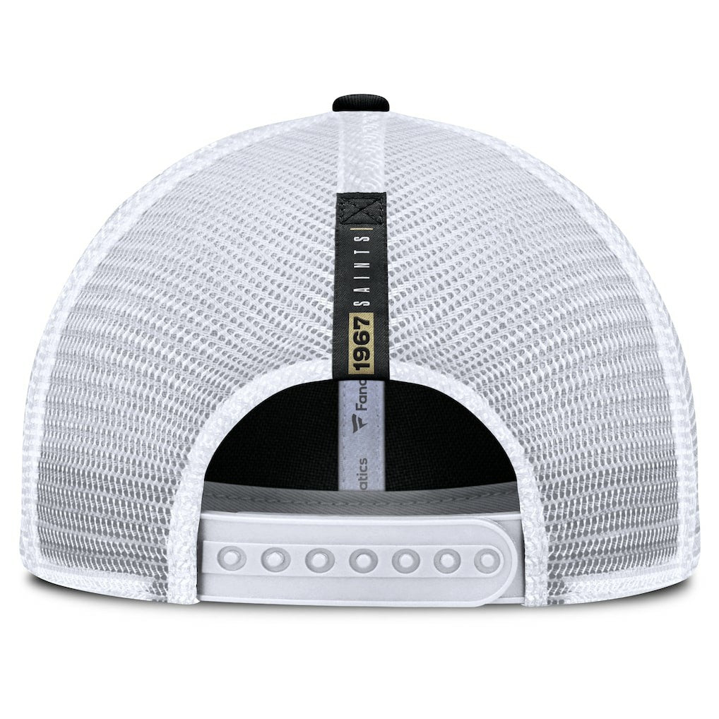 New Orleans Saints Reverse Trucker Adjustable Hat - Black/White outlet