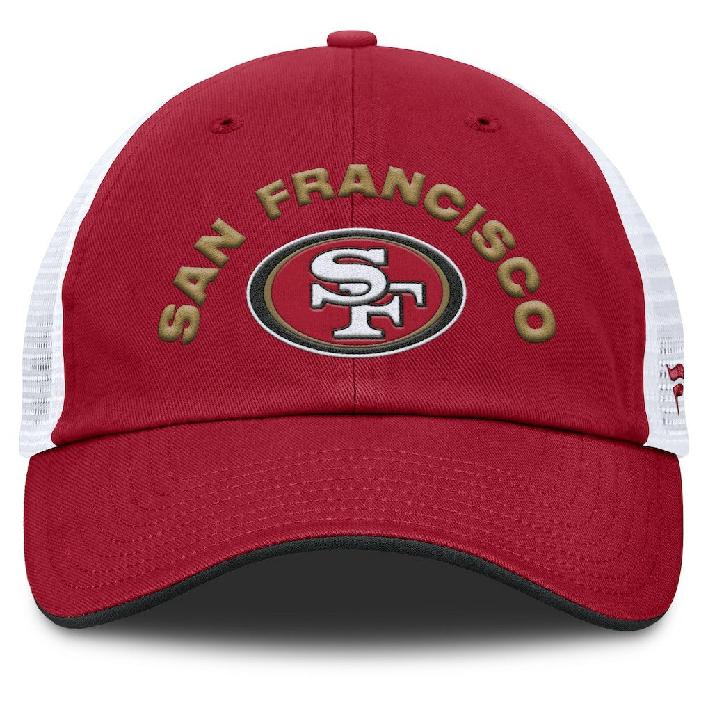 San Francisco 49ers Reverse Trucker Adjustable Hat - Scarlet/White outlet