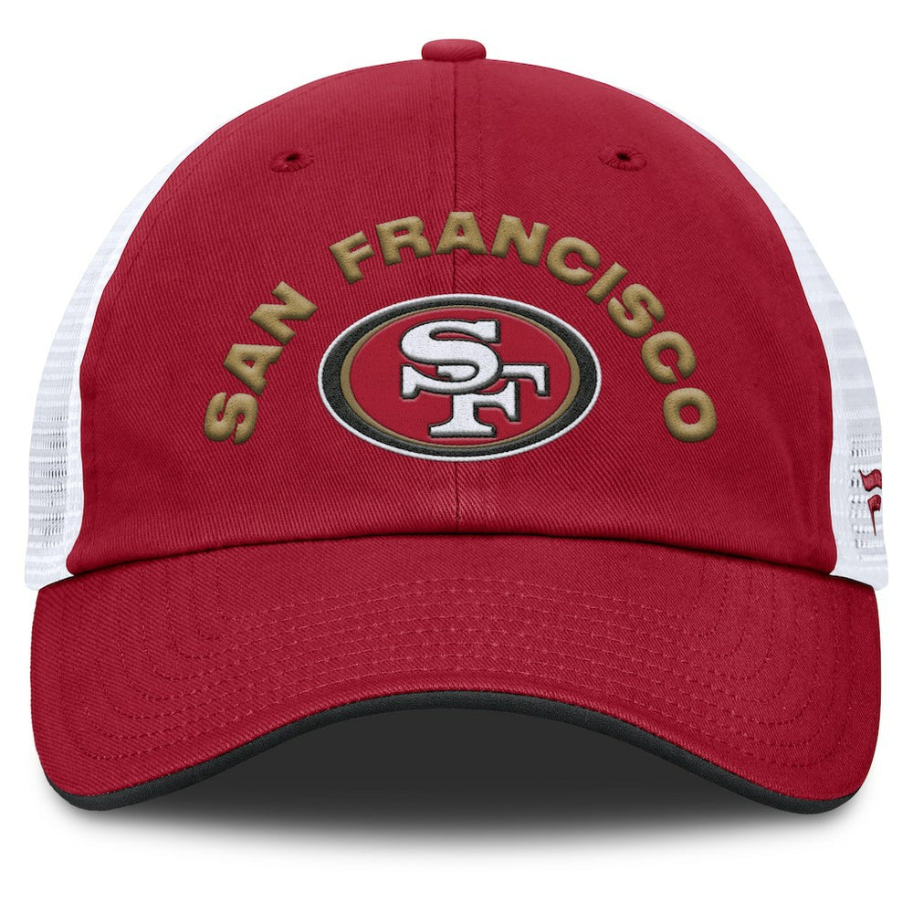 San Francisco 49ers Reverse Trucker Adjustable Hat - Scarlet/White outlet