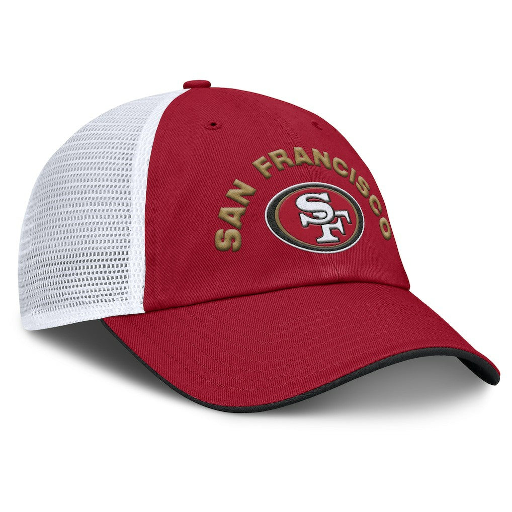 San Francisco 49ers Reverse Trucker Adjustable Hat - Scarlet/White outlet
