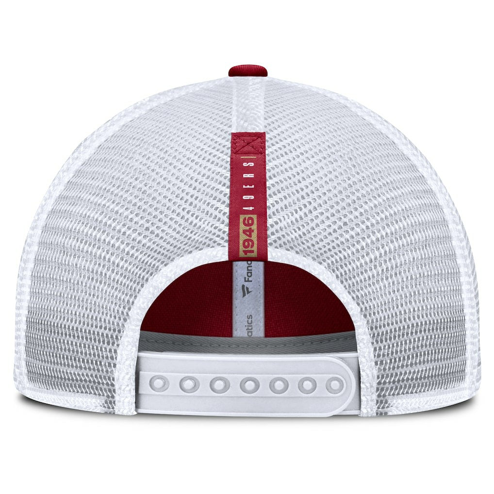 San Francisco 49ers Reverse Trucker Adjustable Hat - Scarlet/White outlet