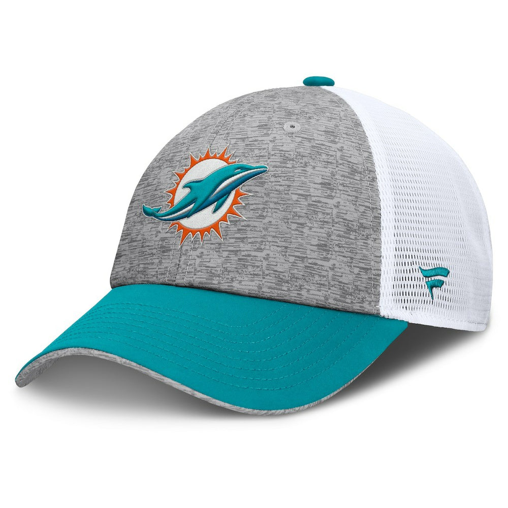Miami Dolphins Option Trucker Adjustable Hat - Gray/Aqua sale